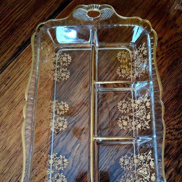 RARE Vintage 1920s French St. Louis Crystal Relish Dish/Micado Pattern - Picture 4 of 8